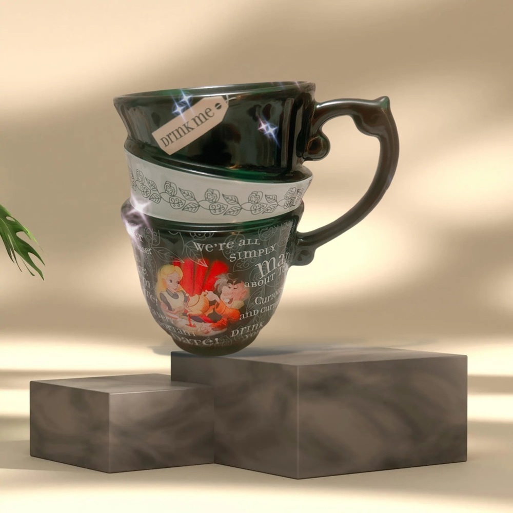 Disney Alice in Wonderland Stacked Mug - Black and Green